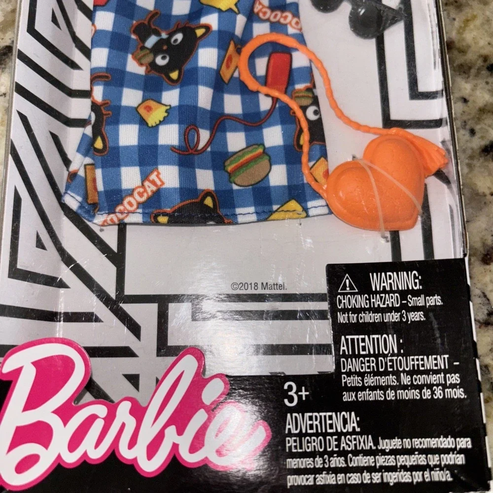 New Barbie Hello Kitty Fashion Pack Chococat Blue Plaid Dress & Accessories 3570